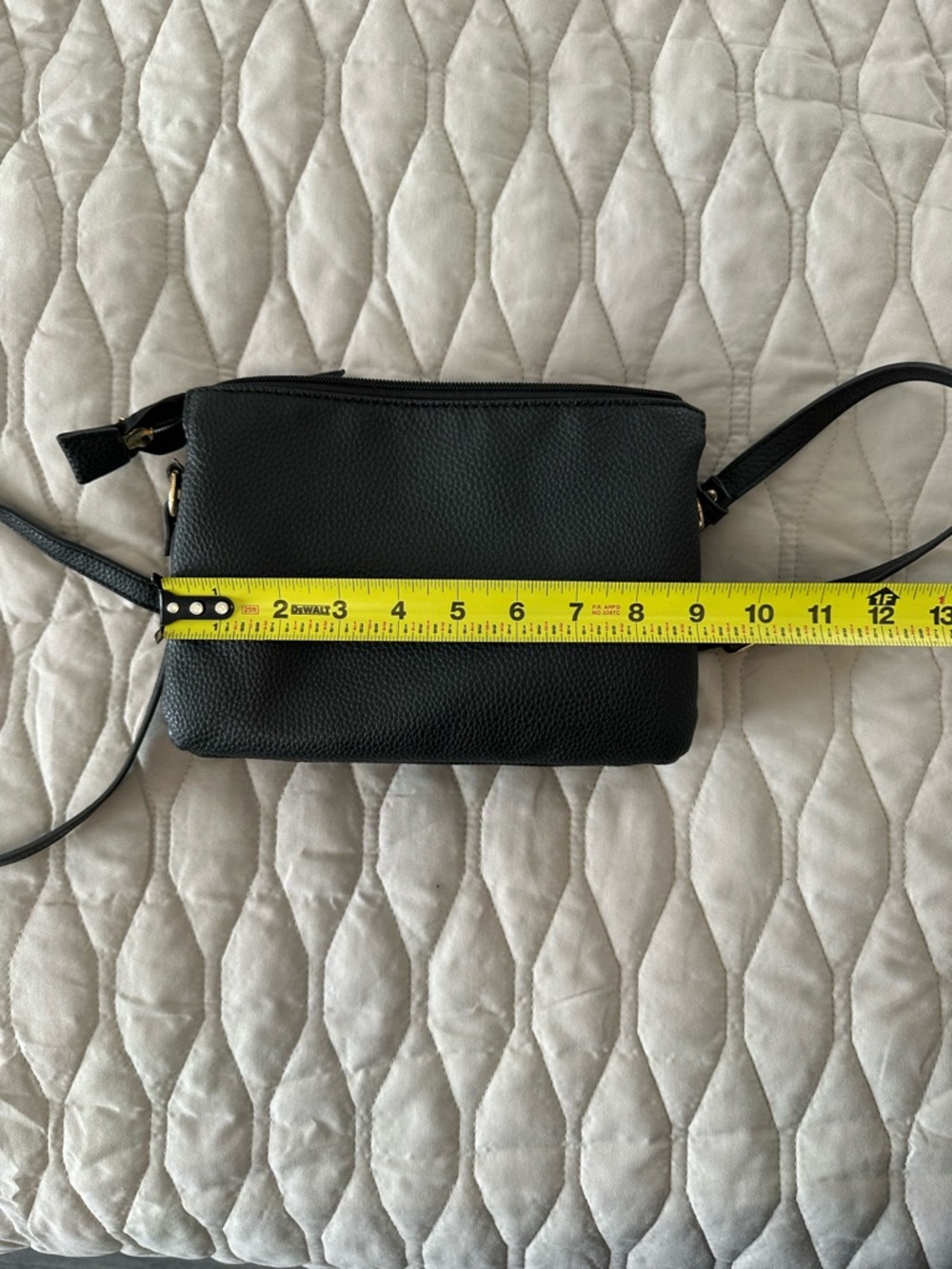 Seven Days Vegan Leather Black Crossbody Bag - Minimalist Shoulder Purse - Picture 9 of 11